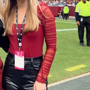 Maroon Free People Bodysuit